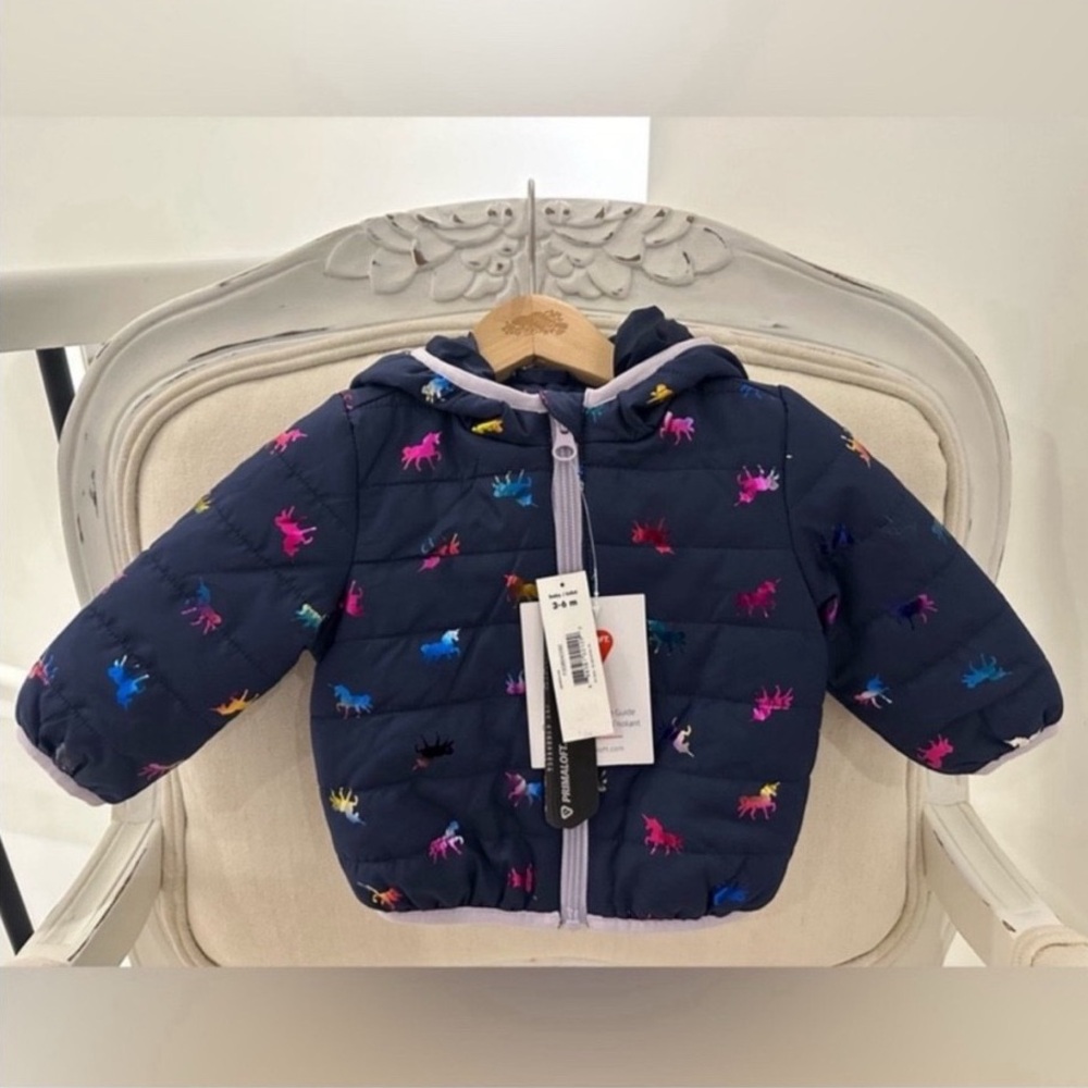 3-6 mth Baby Coat Baby Jacket girl with Unicorn Pattern NWT by Joe Fresh